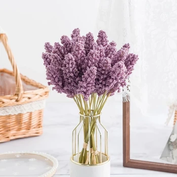 6 Tükki PE Lavendel Kimp Pruut Odavad Kunstlikud Taimede Võltsitud Nisu Kõrvad Lilled Pulm Kodu Kaunistamiseks Diy Pärg Käsitöö